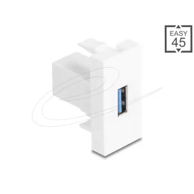   Delock Easy 45 modulos USB 5 Gbps A-típusú anya - USB 5 Gbps A-típusú anya, fehér (1:1)