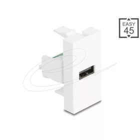   Delock Easy 45 modul USB 2.0 A-típusú anya - sorkapocs, fehér