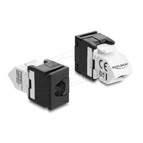   Delock Keystone modul RJ45 aljzat   LSA Cat.6 szabvány, 45 -ban döntött csatlakozó, nem árnyékolt, fekete / fehér