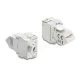 Delock Keystone modul RJ45 aljzat   LSA Cat.6A szabvány, 45 -ban döntött csatlakozó, árnyékolt, 180 -os kábelkivezetés, szerszámmentes, fémházas kivitel