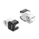 Delock Keystone modul RJ45 aljzat   LSA Cat.6A szabvány, 45 -ban döntött csatlakozó, nem árnyékolt, 180 -os kábelkivezetés, szerszámmentes, fekete / fehér