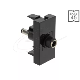   Delock Easy 45 modul DC 5.5 x 2.1 mm anya - DC 5.5 x 2.1 mm apa fekete