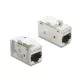 Delock Keystone modul összekötő, RJ45 aljzat RJ45 aljzat Cat.6A, fém, ezüst / fehér