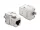 Delock Keystone modul RJ45 aljzat LSA-ra Cat.6A, szerszám nélküli, árnyékolt, fém, ezüst / fehér
