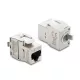 Delock Keystone modul RJ45 aljzat LSA-ra Cat.6A, szerszám nélküli, árnyékolt, fém, ezüst / fehér