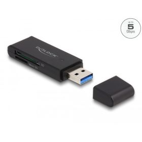 DeLock USB SD/MicroSD kártyaolvasó fekete (91002)
