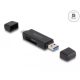 DeLock USB-A/C SD/MicroSD kártyaolvasó fekete (91004)