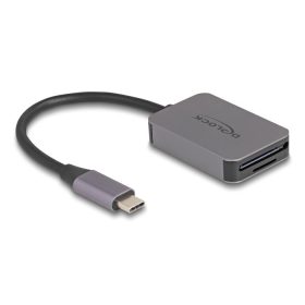   Delock USB Type-C  kártyaolvasó alumínium házban SD vagy Micro SD memória kártyákhoz (91009)