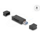 Delock Kártyaolvasó USB 5 Gbps USB Type-C  / A-típusú SD és Mikro SD memóriakártyákhoz fekete