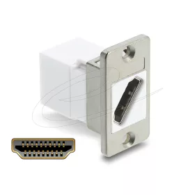   Delock Panelre szerelhető HDMI anya - HDMI anya átlós 8K 60 Hz fehér
