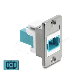   Delock Panelre szerelhető SC Simplex anya - SC Simplex anya ezüst / aqua / fehér