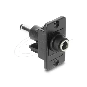   Delock Panelrögzítő DC 5.5 x 2.1 mm-es anya - DC 5.5 x 2.5 mm-es apa, fekete