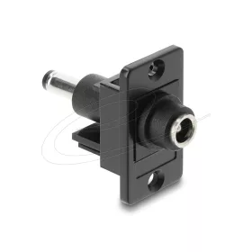   Delock Panelrögzítő DC 5.5 x 2.5 mm-es anya - DC 5.5 x 2.1 mm-es apa, fekete