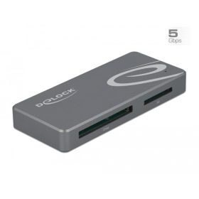   Delock USB Type-C kártyaolvasó CFast és SD memóriakártyákhoz + USB Hub A-típusú és USB Type-C porttal (91754)