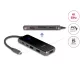 Delock USB Type-C  dokkolóállomás 4K   HDMI / USB hub / SD - Micro SD-nyílás / PD 3.0 85 W edzett üveg felülettel