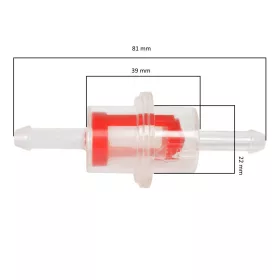   Gázolajszűrő műanyag betétes 81 x 22 mm - O 8 mm - kézi pumpa elé