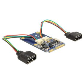   Delock modul MiniPCIe I/O teljes méretű 2 x USB 2.0 A típusú anya