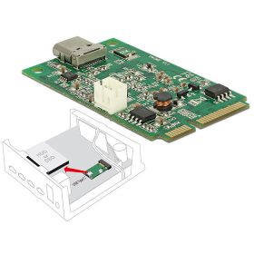  Delock Mini PCIe I/O PCIe teljes méret 1 x USB Type-C  3.1-es, 2. generációs csatlakozóhüvely (95259)