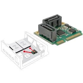   Delock Mini PCIe I/O PCIe fél méretű 2 x SATA 6 Gb/s (95260)