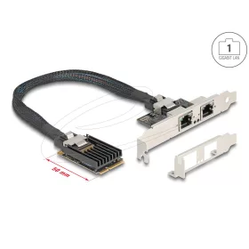   Delock Mini PCIe I/O PCIe teljes méretű 2 x RJ45 Gigabit LAN