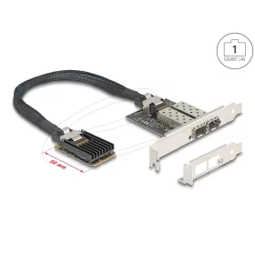   Delock Mini PCIe I/O PCIe teljes méretű 2 x SFP Gigabit LAN