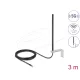 Delock 5G LTE Antenna SMA apa csatlakozóval 3 - 5 dBi mindenirányban rögzíthető, csatlakozó kábellel RG-174, 3 m, falra szerelhető, kültéri, fekete