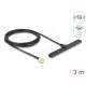 Delock 5G LTE antenna SMA-dugó 3 dBi mindenirányú RG-174-es csatlakozó kábellel biztosított, 3 m öntapadós csatlakozás kültéri, fekete színű