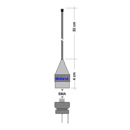 Midland Flex UHF antenna G7 rádióhoz PMR 446 frekvencia sávra