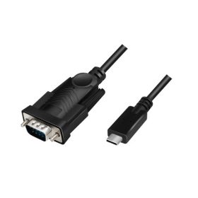   LogiLink USB 2.0 Type-C kábel, USB-C/M   DB9/M, soros, fekete, 1,2 m (AU0051A)