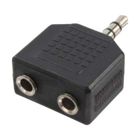   LogiLink Audioadapter, 3,5 mm-es 3-Pin/M - 2x3,5 mm-es 3-Pin/F, fekete