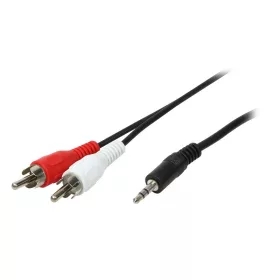   LogiLink 3.5 mm 3-pin apa - 2x RCA apa audio kábel fekete 1.5m (CA1042)