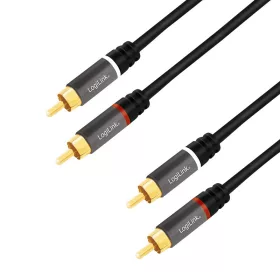   Logilink Audiokábel, 2x RCA/M - 2x RCA/M, fém, 1,5 m (CA1203)