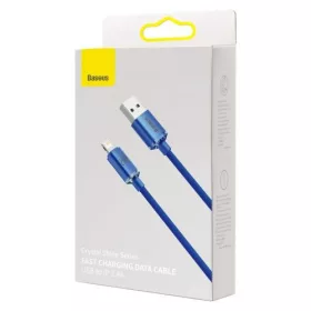   Baseus Crystal Shine USB-Lightning töltőkábel , 2,4A, 1.2 m, kék (CAJY000003)