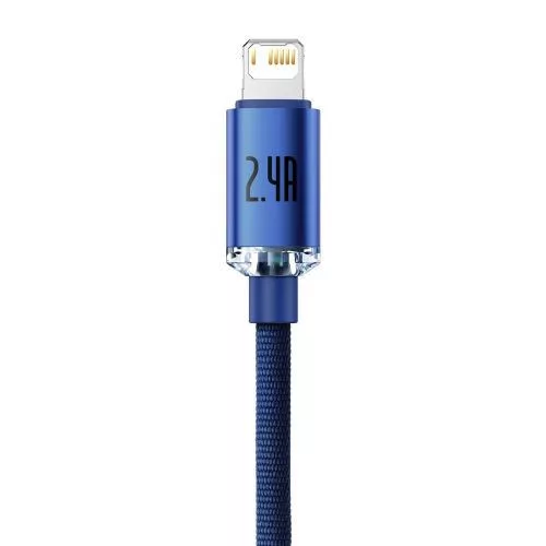 Baseus Crystal Shine USB-Lightning töltőkábel , 2,4A, 1.2 m, kék (CAJY000003)