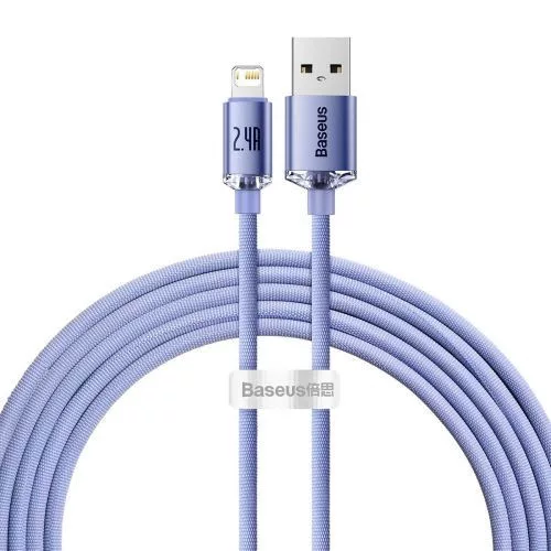 Baseus Crystal Shine USB-A - Lightning kábel 2m lila (CAJY000105)