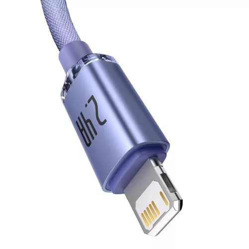 Baseus Crystal Shine USB-A - Lightning kábel 2m lila (CAJY000105)