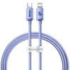Baseus Crystal Shine USB-C-Lightning töltőkábel, 20W, PD, 1.2m, lila (CAJY000205)