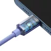 Baseus Crystal Shine USB-C-Lightning töltőkábel, 20W, PD, 1.2m, lila (CAJY000205)