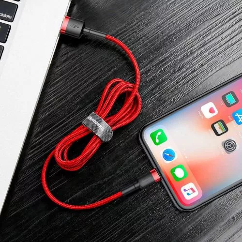 Baseus Cafule USB-Lightning töltőkábel 0.5m piros (CALKLF-A09)