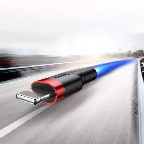 Baseus Cafule USB-Lightning töltőkábel 0.5m fekete-piros (CALKLF-A19)