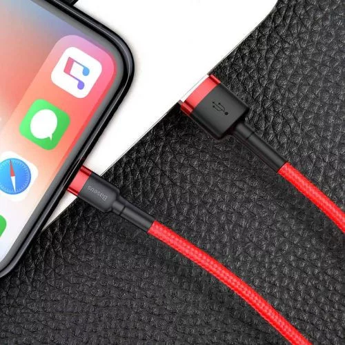 Baseus Cafule USB-Lightning töltőkábel, 2.4A, 1m, piros (CALKLF-B09)