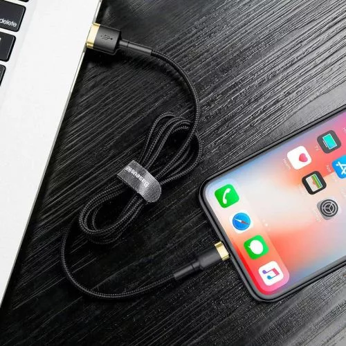 Baseus Cafule USB - Lightning töltőkábel 1m fekete (CALKLF-BV1)