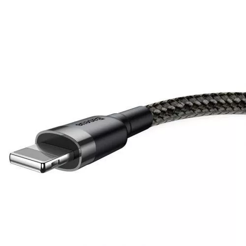 Baseus Cafule USB / Lightning töltőkábel 2 m szürke-fekete (CALKLF-CG1)