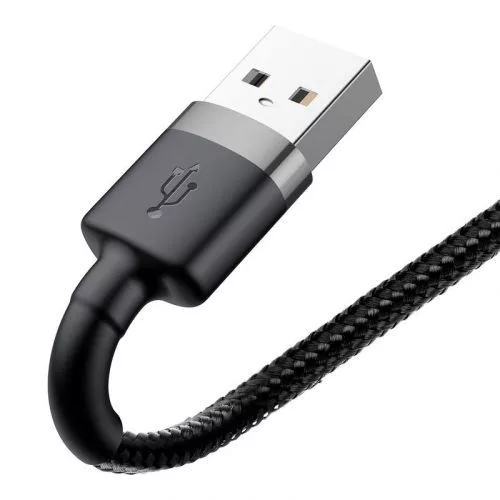Baseus Cafule USB / Lightning töltőkábel 2 m szürke-fekete (CALKLF-CG1)