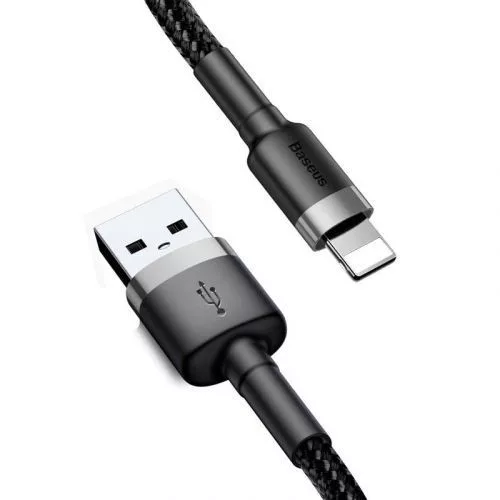 Baseus Cafule USB / Lightning töltőkábel 2 m szürke-fekete (CALKLF-CG1)