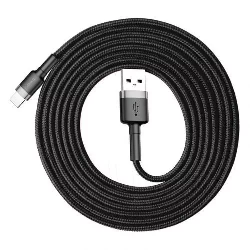 Baseus Cafule USB / Lightning töltőkábel 2 m szürke-fekete (CALKLF-CG1)