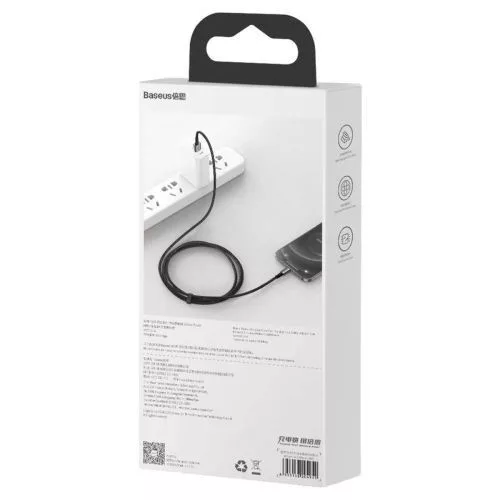 Baseus Tungsten Gold USB-A - Lightning kábel 2,4A 1m fekete (CALWJ-01)