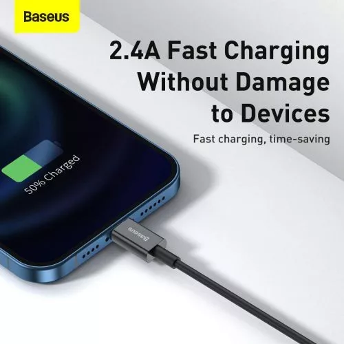 Baseus Superior USB töltőkábel, 2,4 A, 1 m, fekete (CALYS-A01)