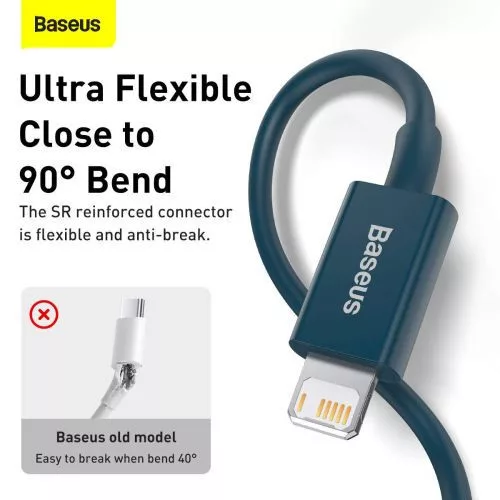 Baseus Superior USB töltőkábel, 2,4 A, 1 m, kék (CALYS-A03)