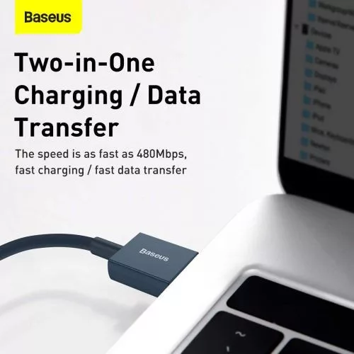 Baseus Superior USB töltőkábel, 2,4 A, 1 m, kék (CALYS-A03)